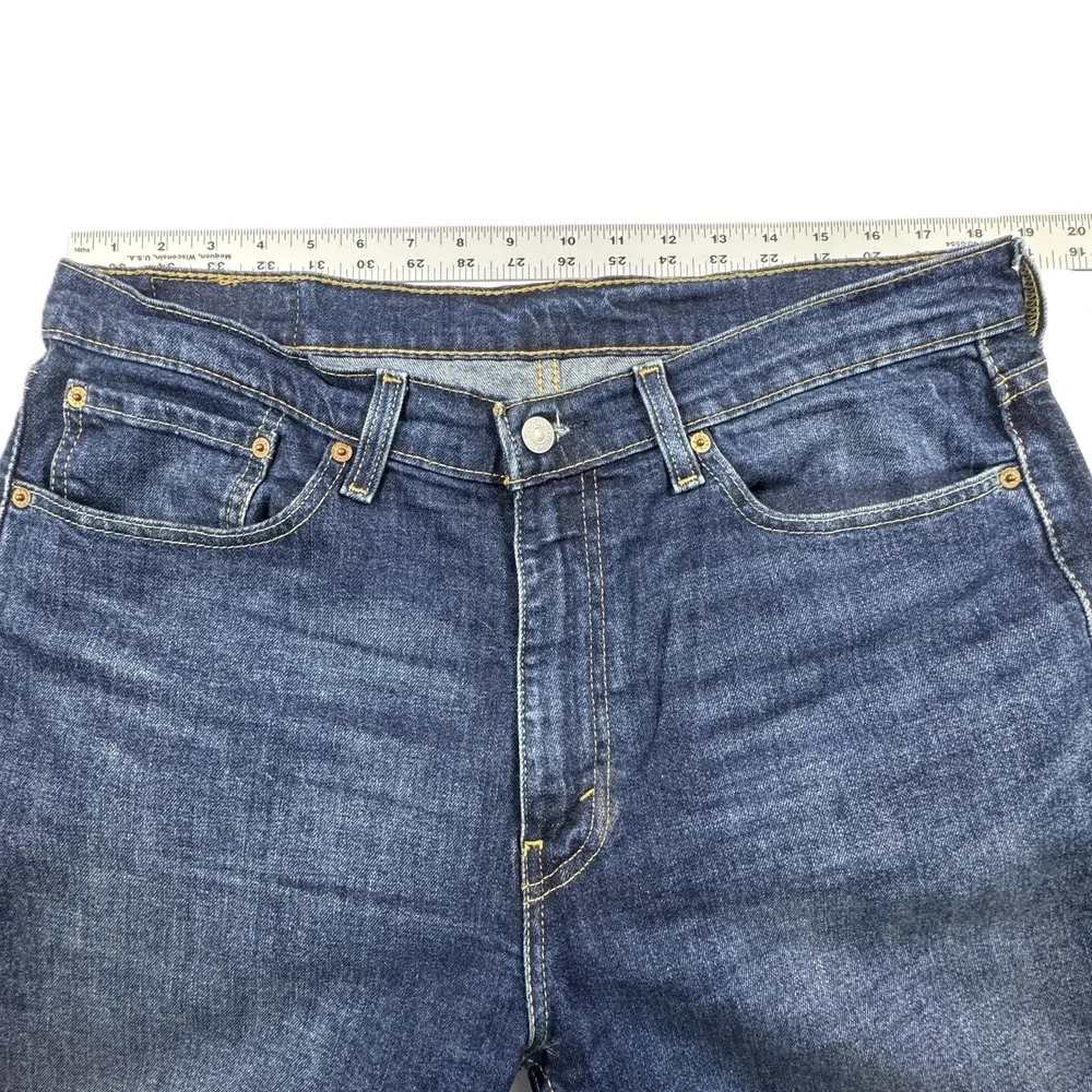 Levis 505 Regular Fit Straight Leg Jeans Mens 36x30 Dark Wash‎ Indigo Blue Denim